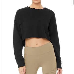 ALO Fierce Distressed Pullover